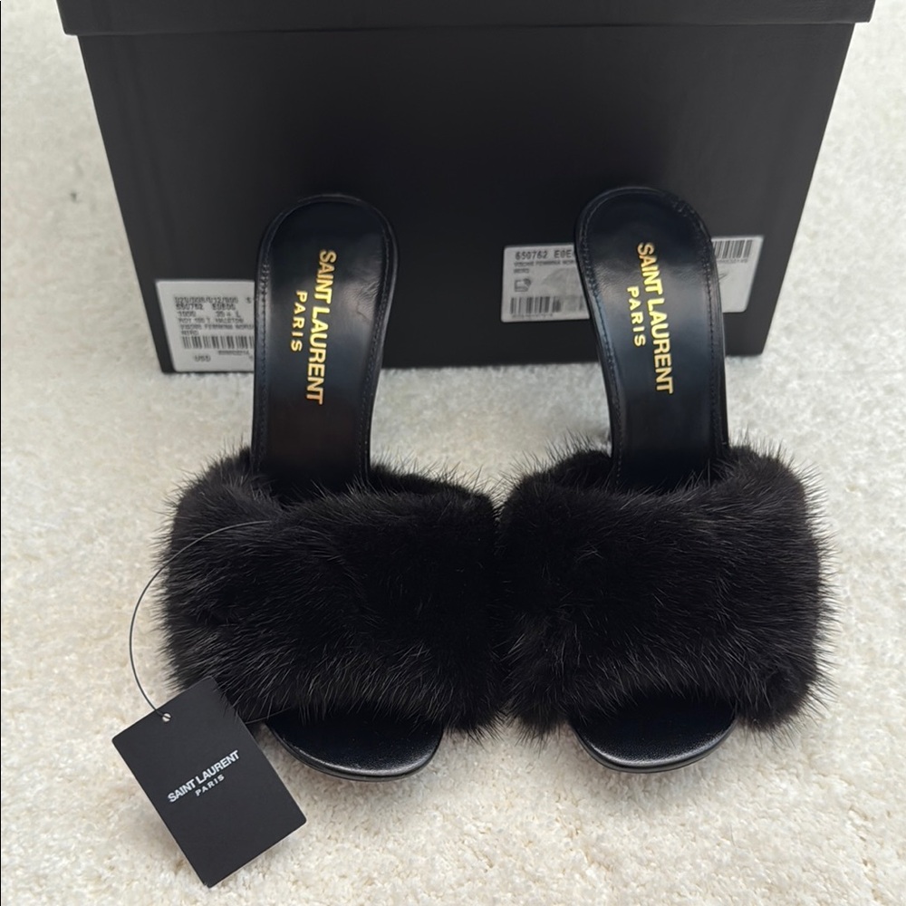 Saint Laurent Visone Femmina Nordic Fur Heels